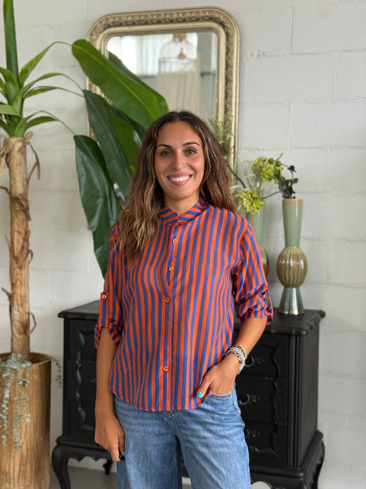Camicia MUST Royal/Arancio