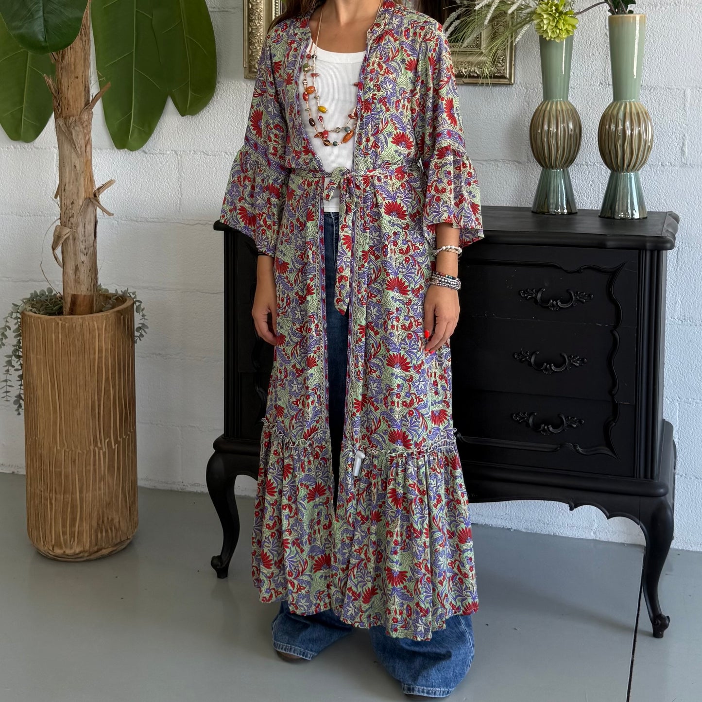 Kimono lungo Seta Indiana