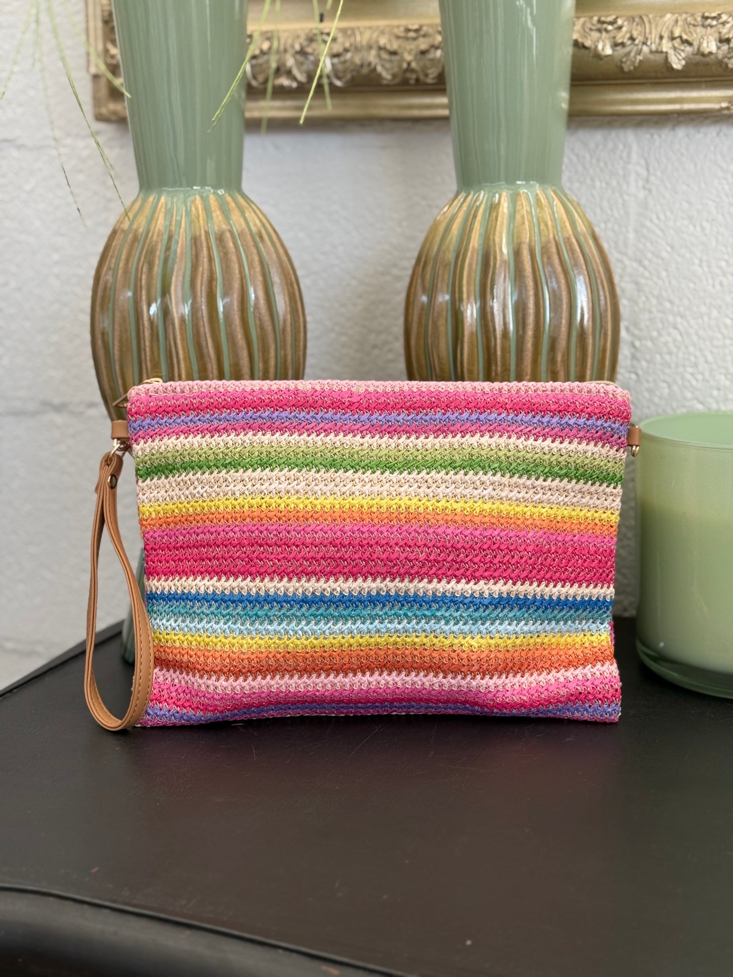 Pochette in paglia stile Missoni