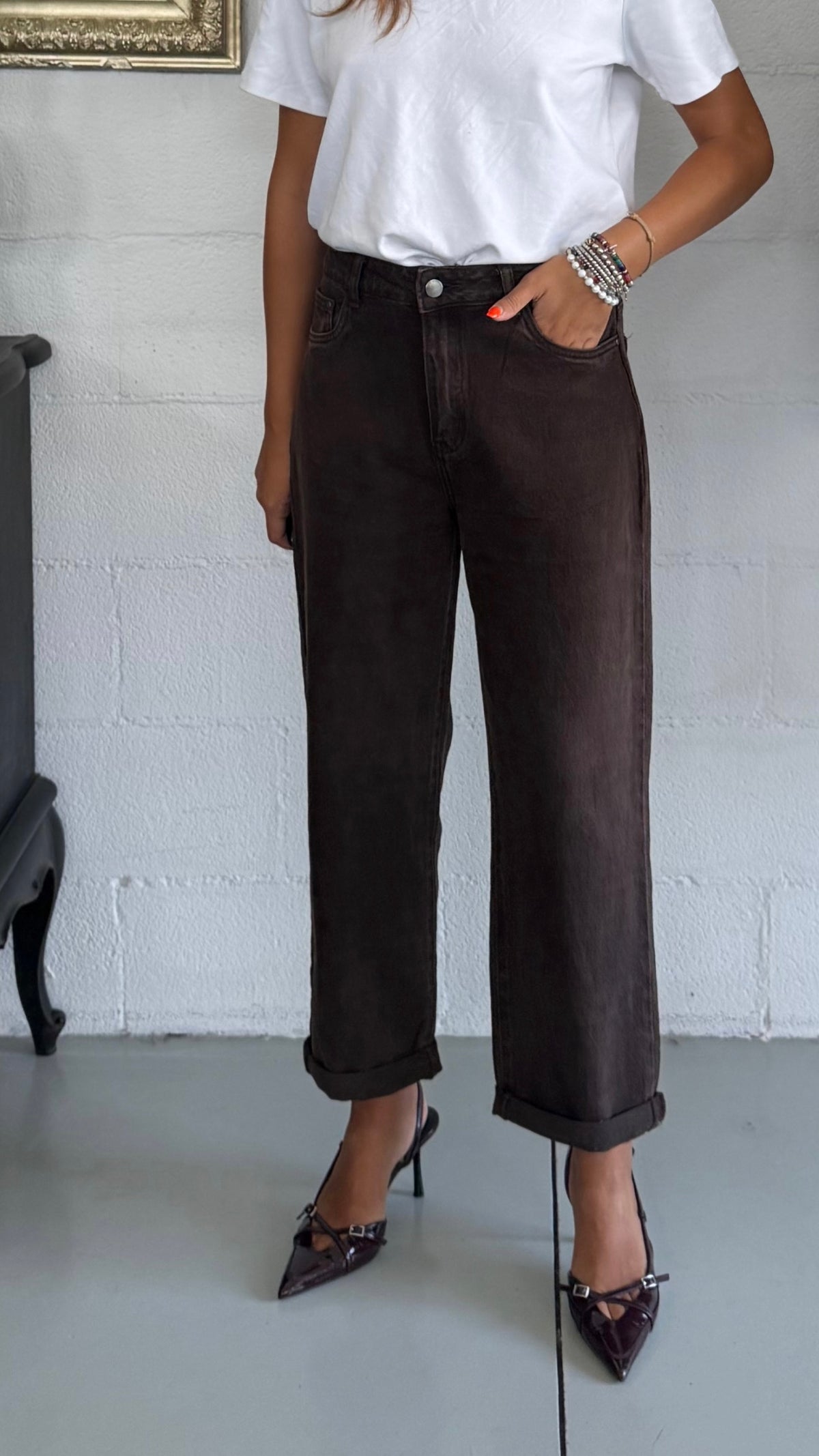 Jeans Mom Fit Relaxed Cacao