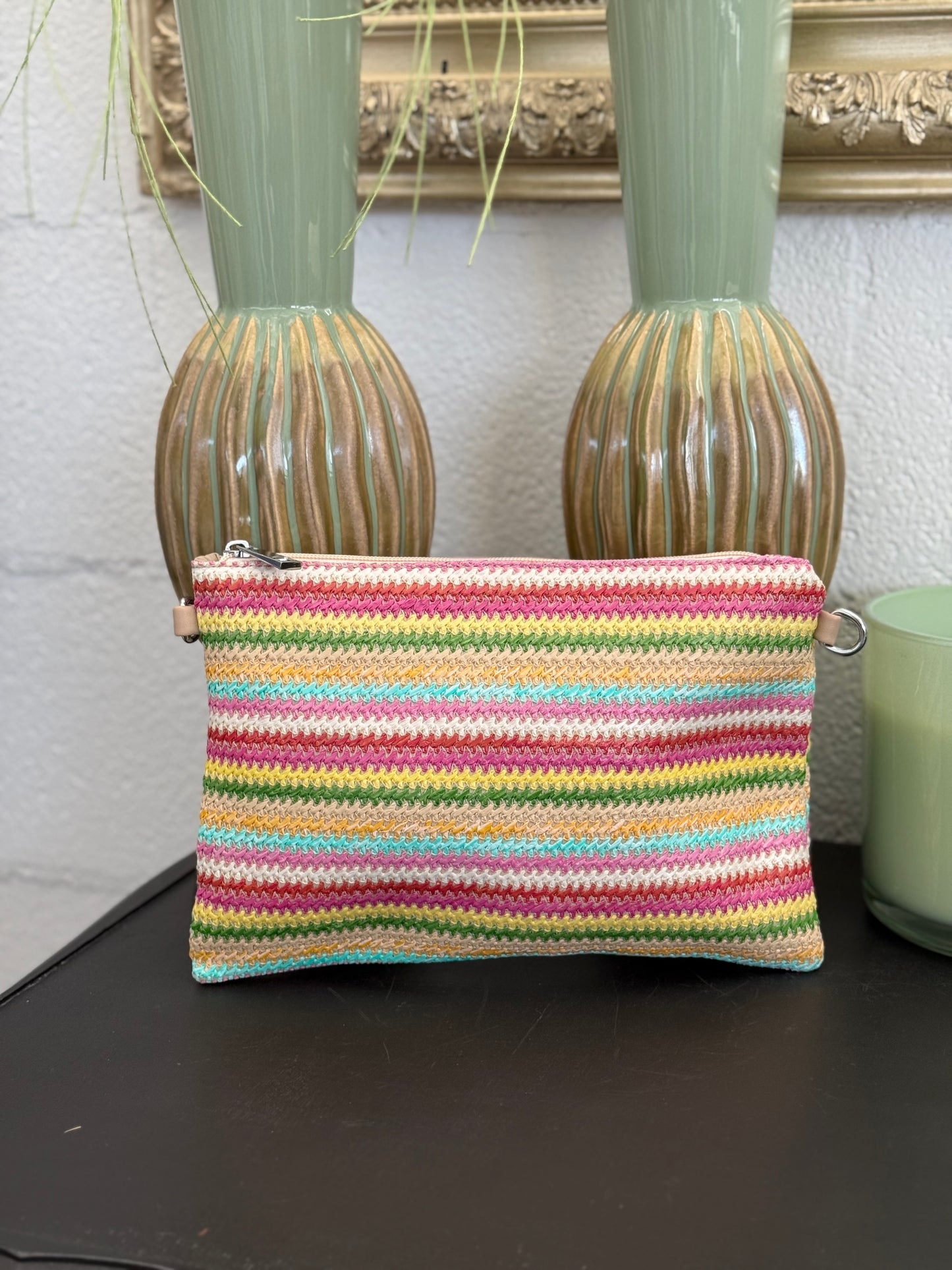Pochette in paglia stile Missoni