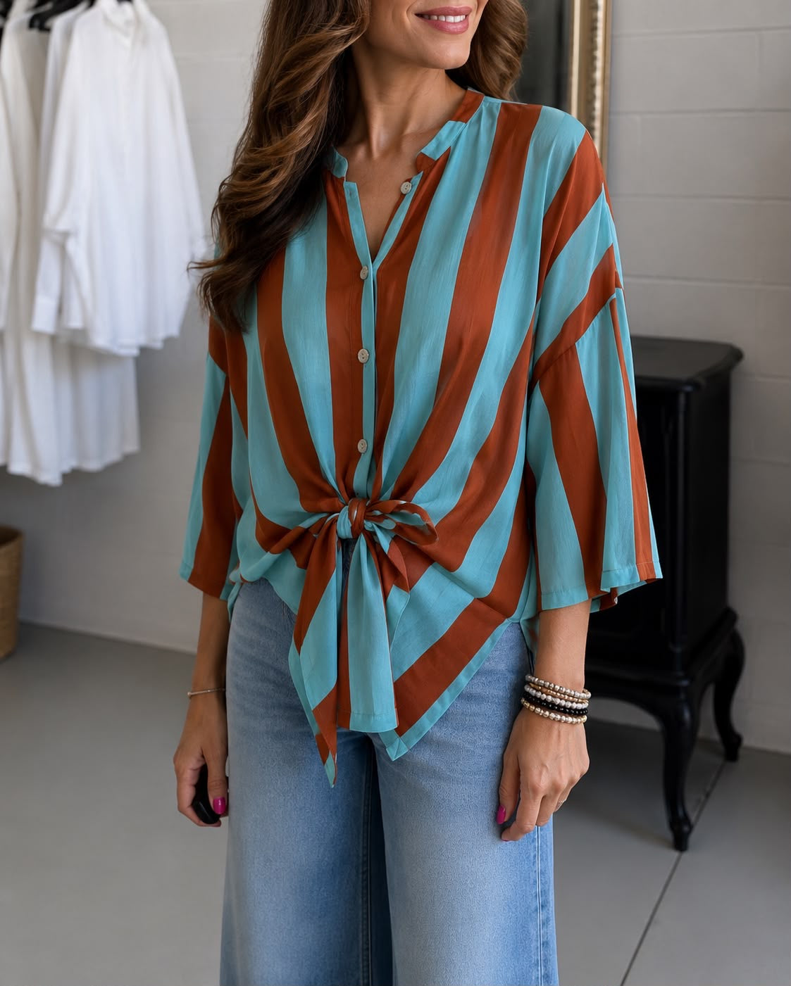Camicia MUST Tiffany/Terracotta