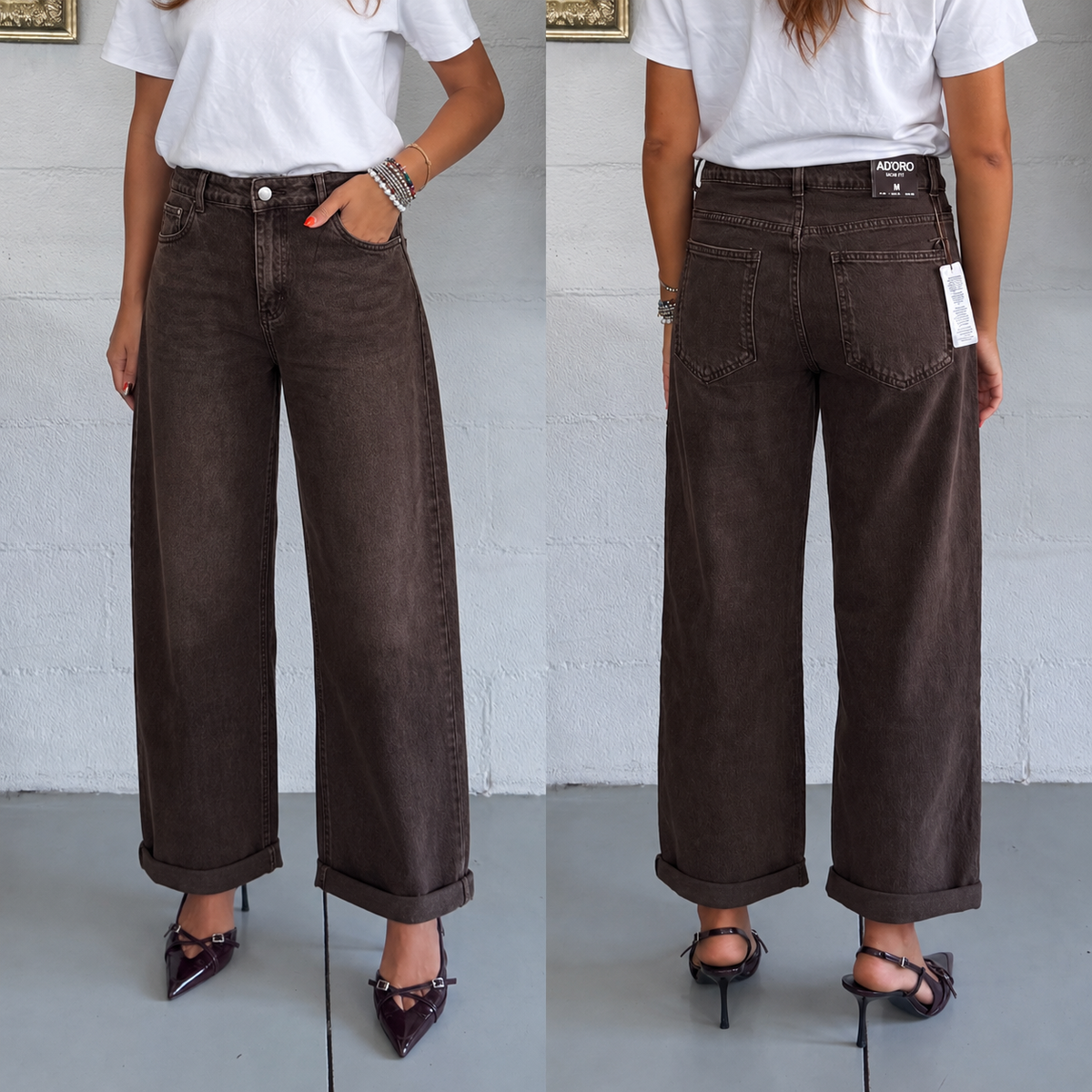 Jeans Mom Fit Relaxed Cacao