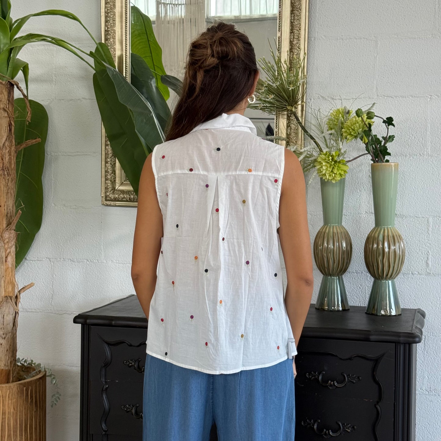 Camicia con ricami fiori