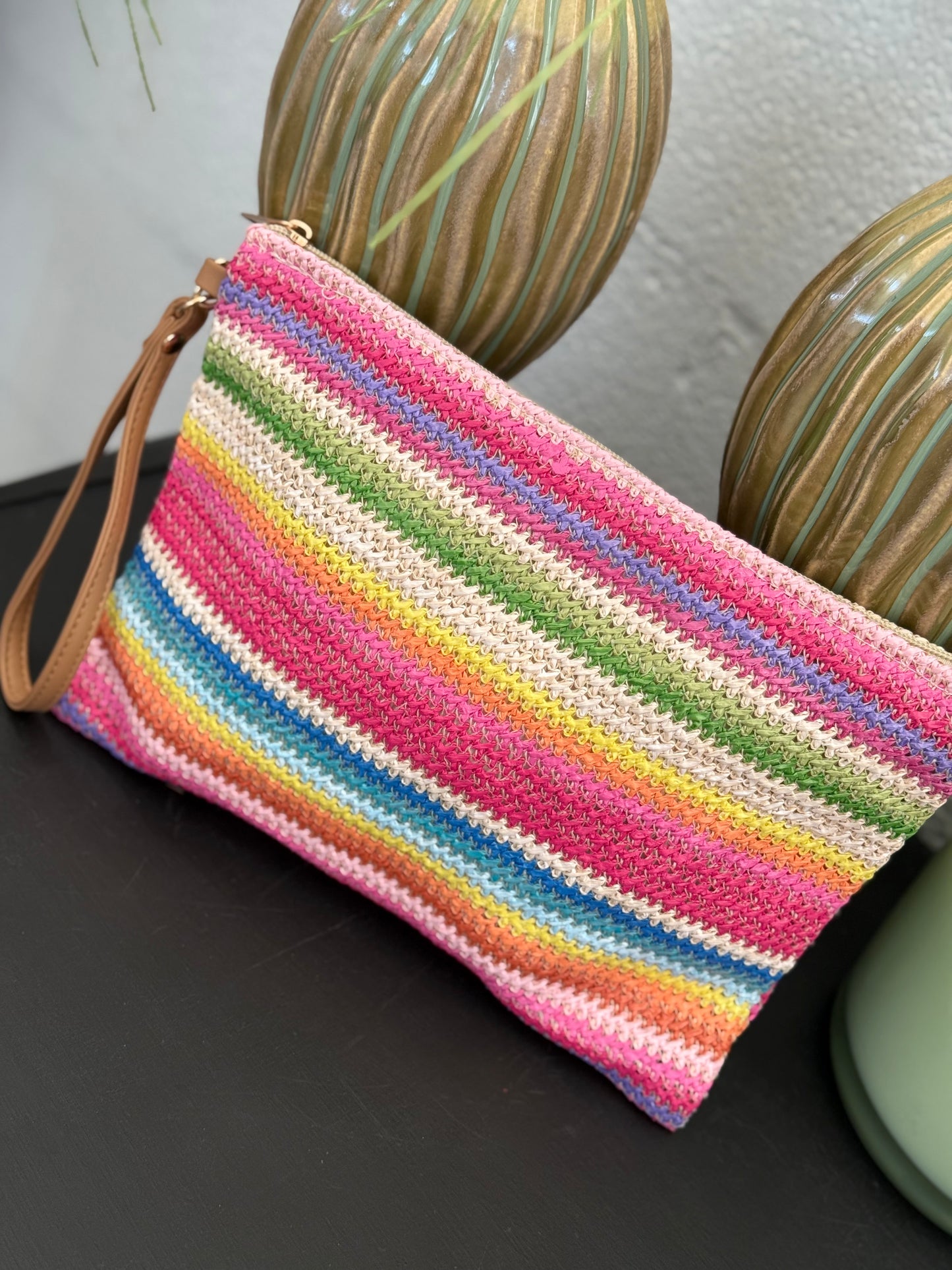 Pochette in paglia stile Missoni