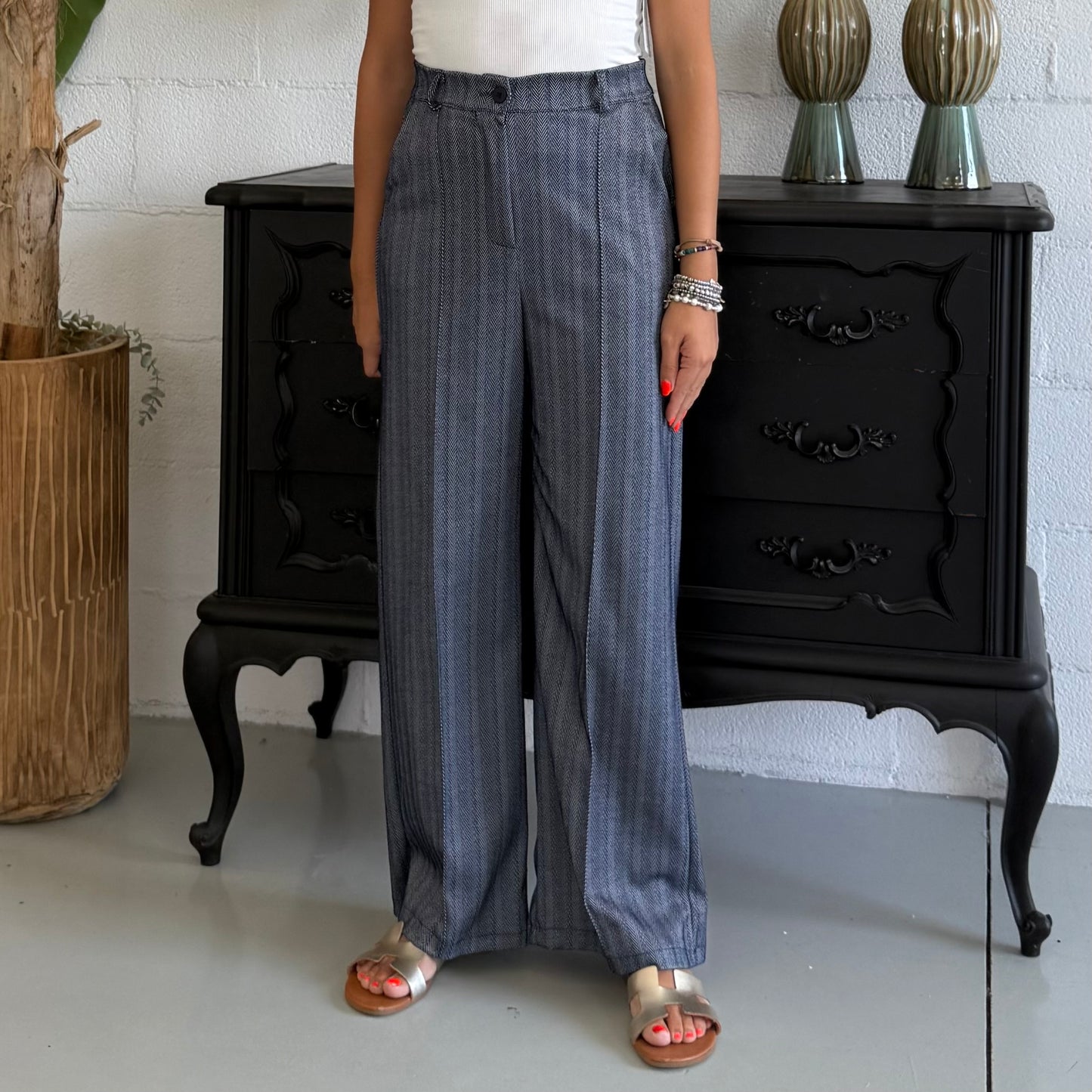 Pantalone Sartoriale Spigato Blu