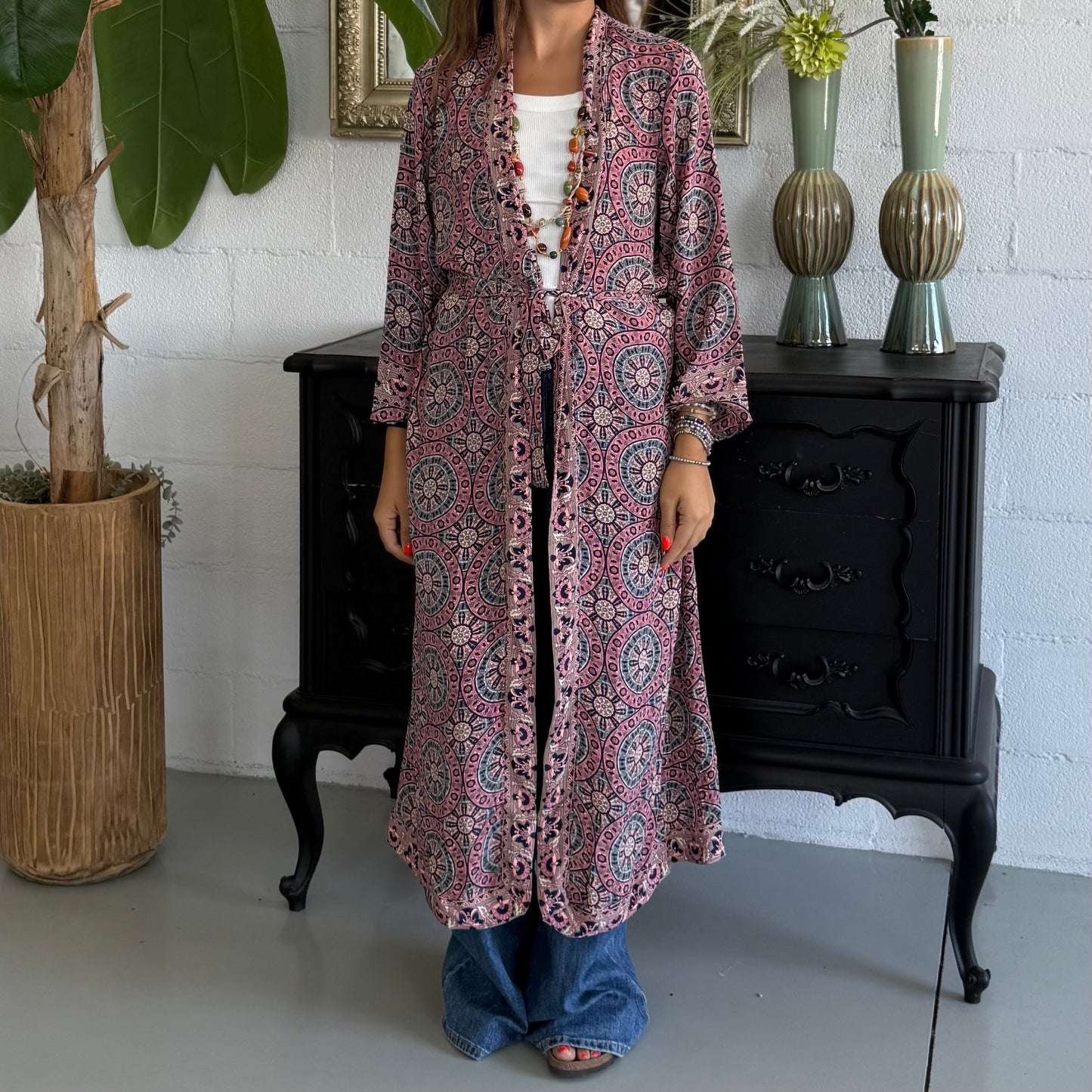 Kimono lungo Seta Indiana