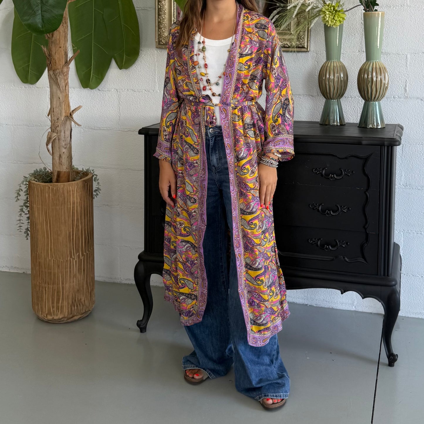 Kimono lungo Seta Indiana