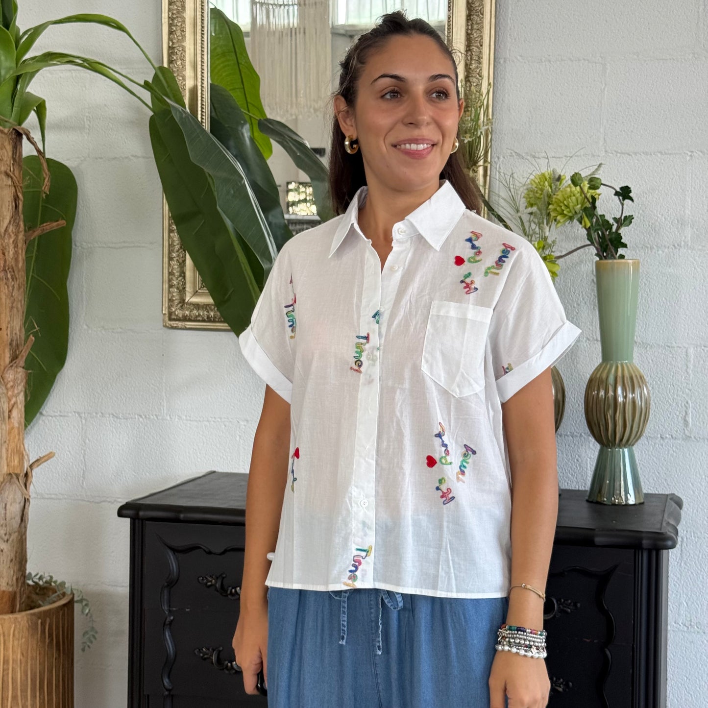 Camicia con ricami