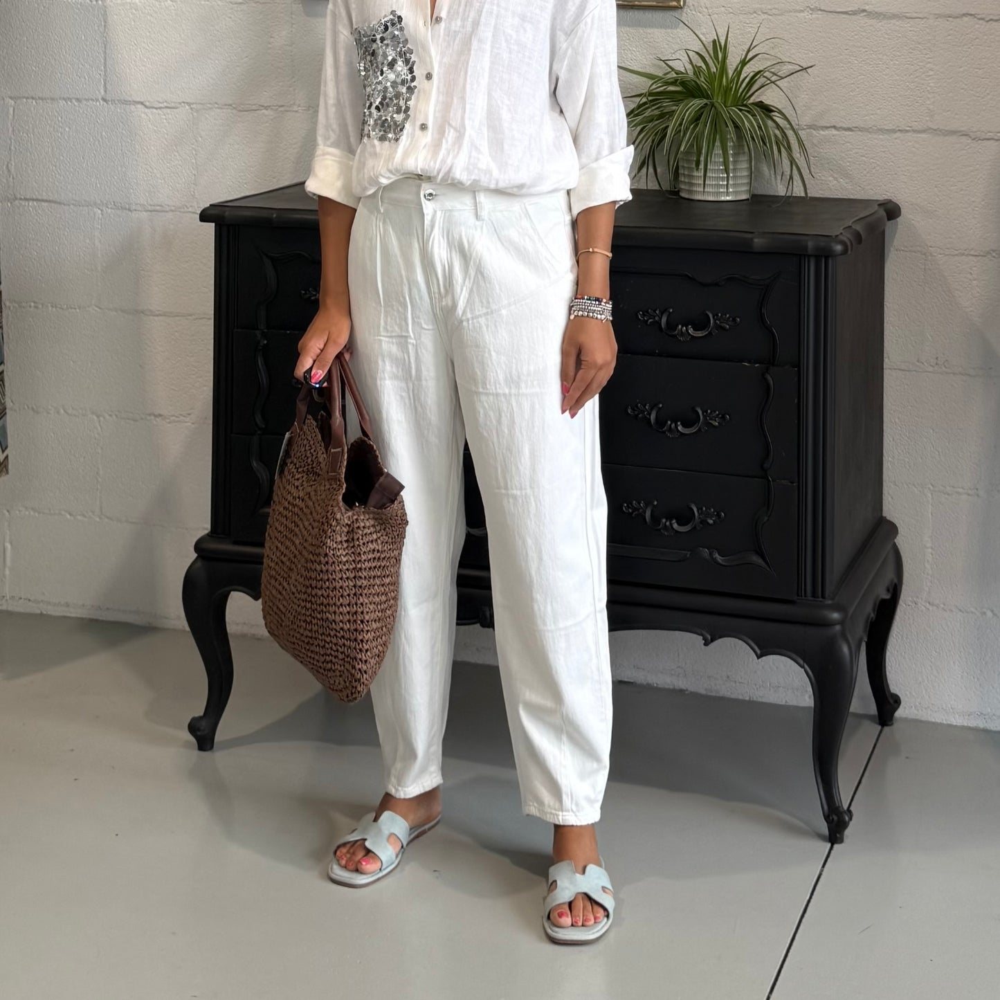 Jeans Barrel Bianco ‘Second Skin’ (Copia)