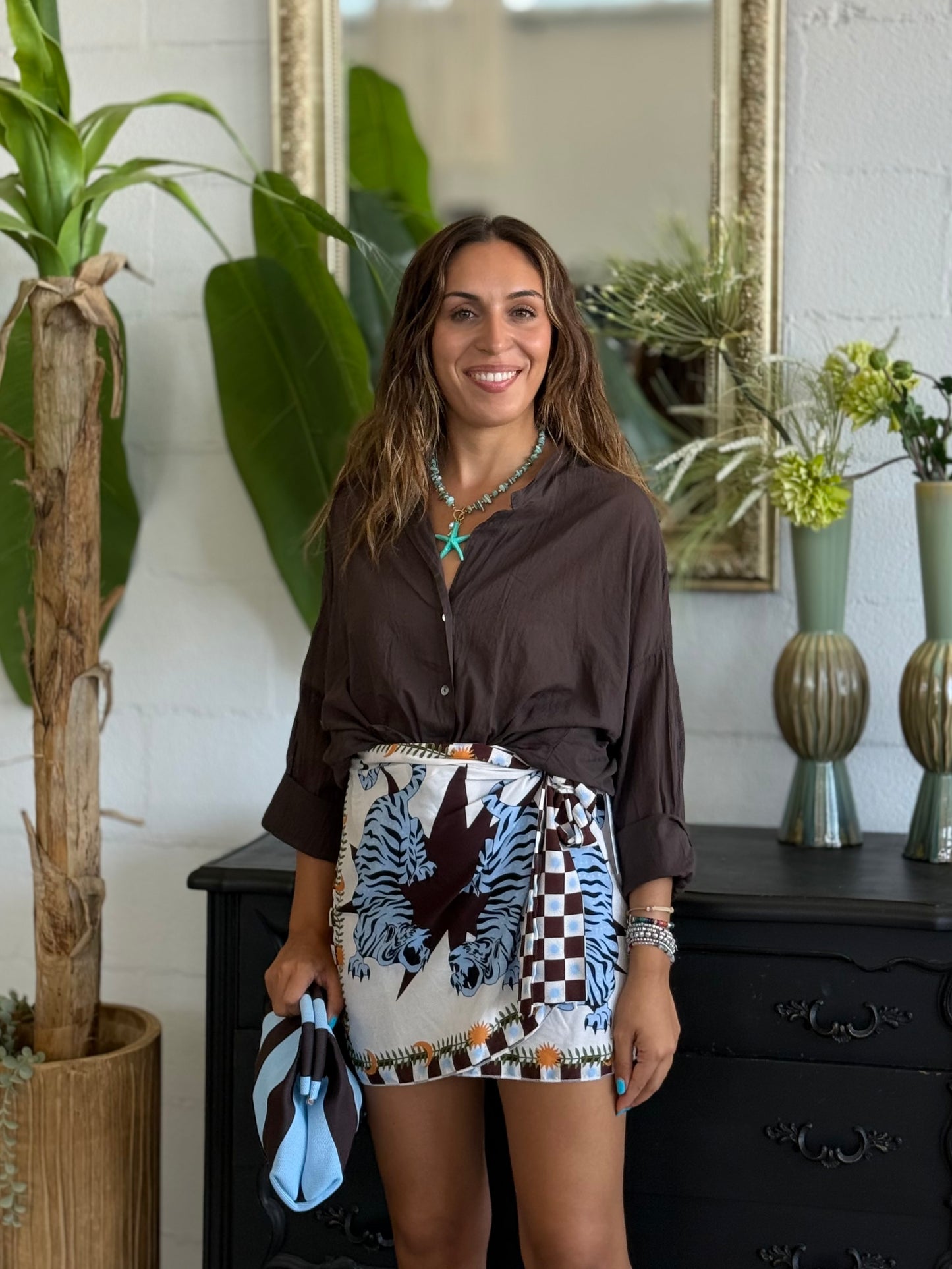 Minigonna Pareo con Tigre Moro