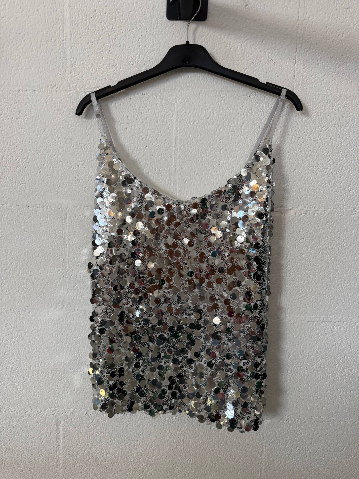 Top Paillettes Argento