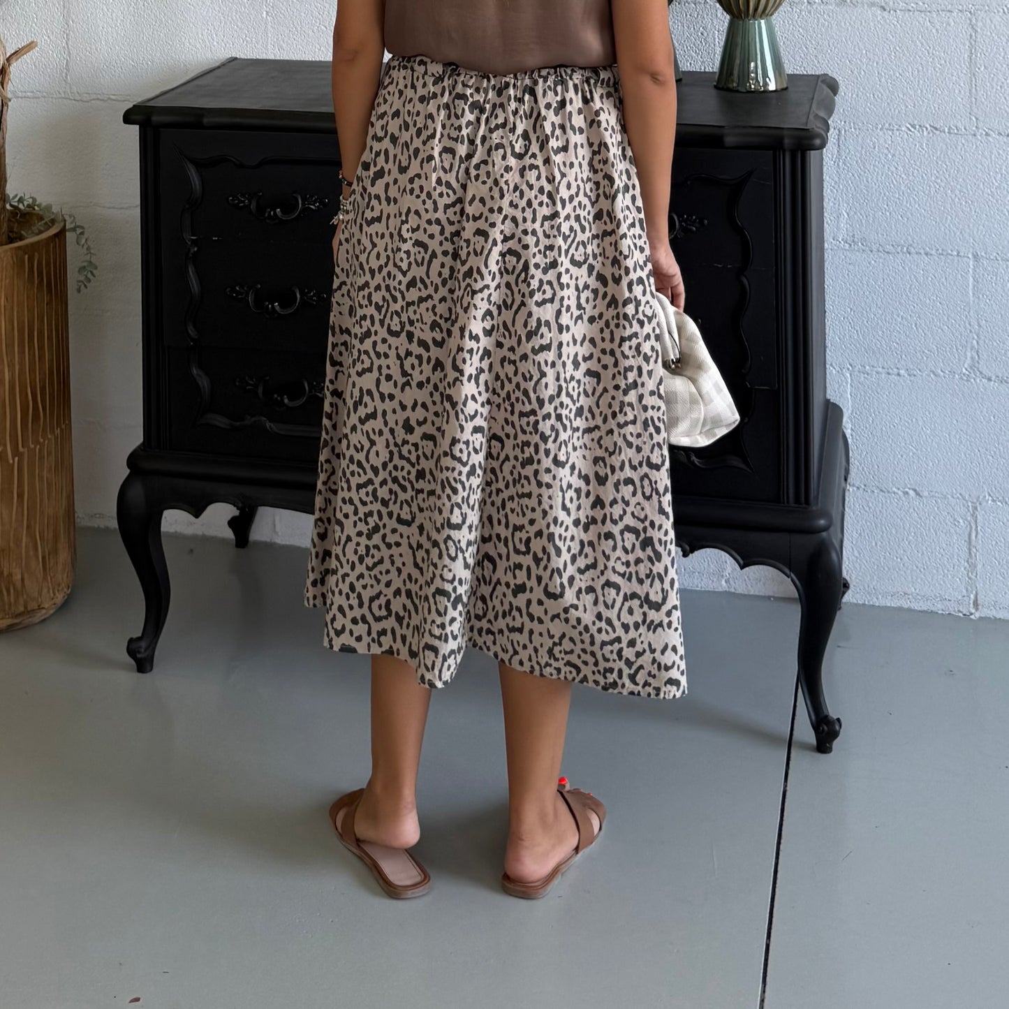 Gonna Leopard in cotone