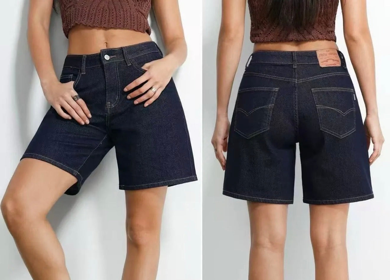 Bermuda di Jeans stile Levi’s lavaggio Scuro
