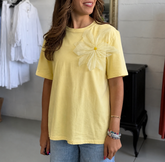 T-shirt MUST con Fiore in tulle