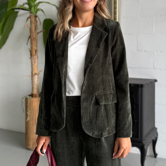 Blazer in velluto Oliva