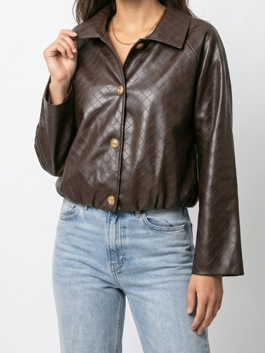 Bomber Moro in ecopelle stile Bottega Veneta