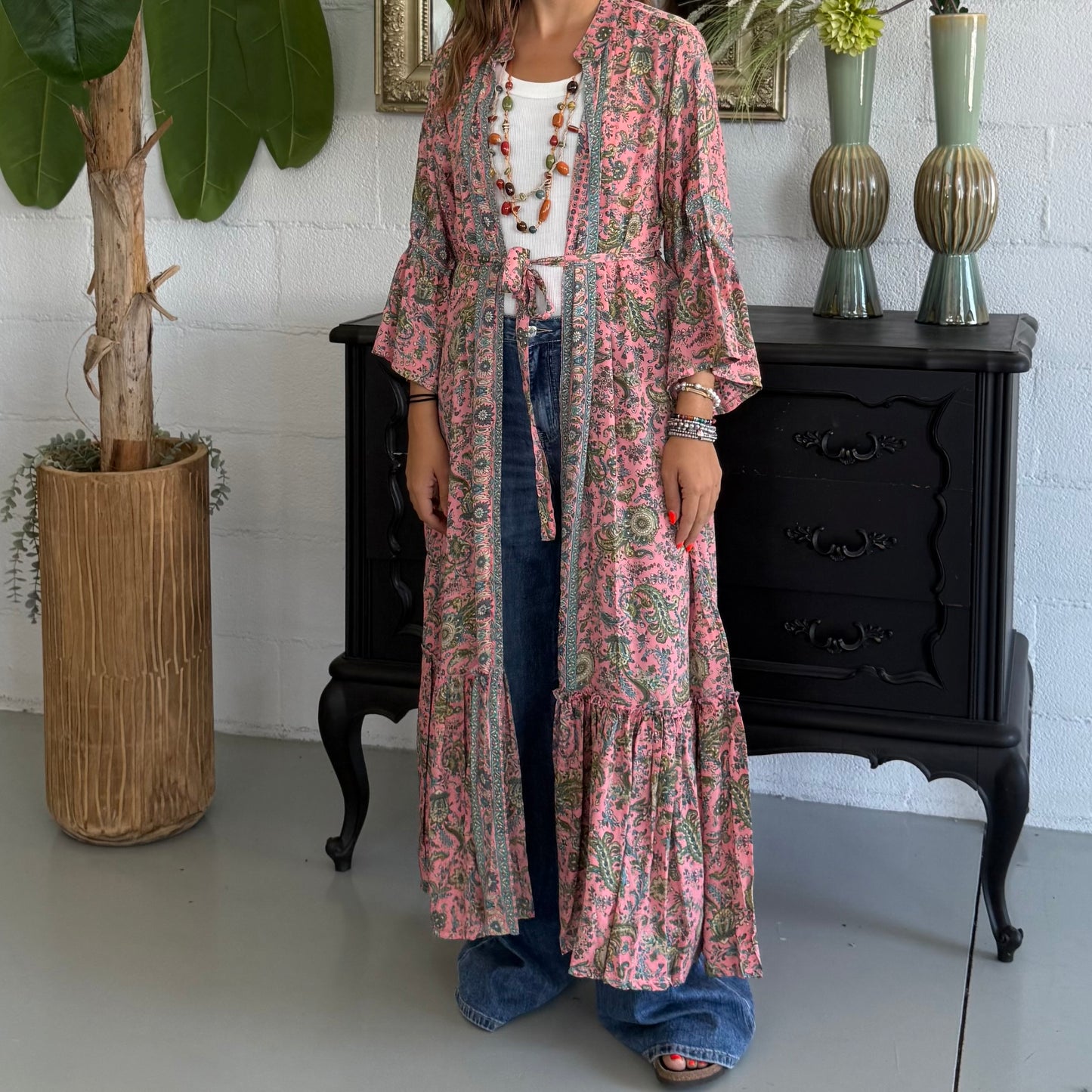 Kimono lungo Seta Indiana