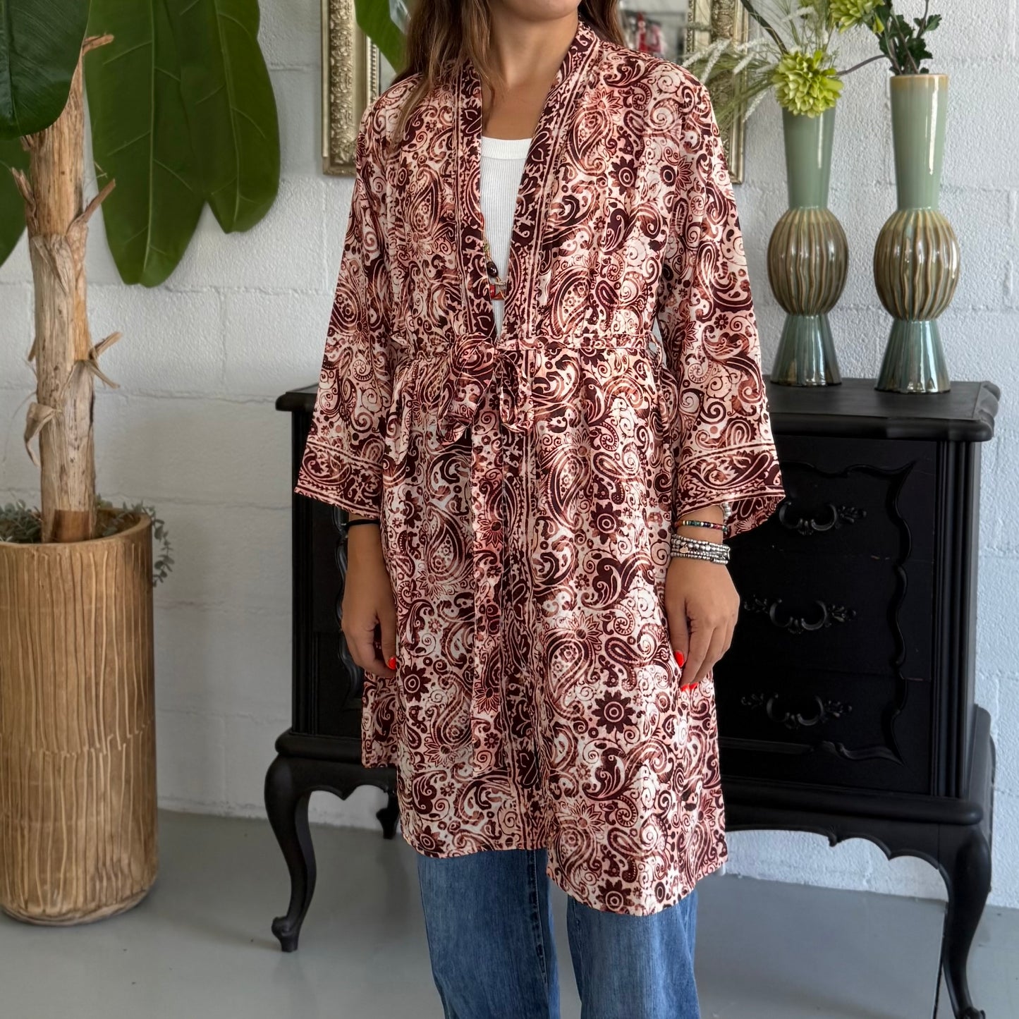 Kimono midi Seta Indiana