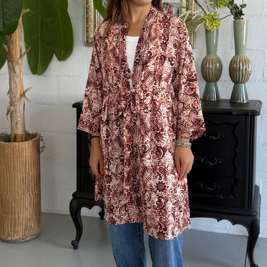 Kimono midi Seta Indiana