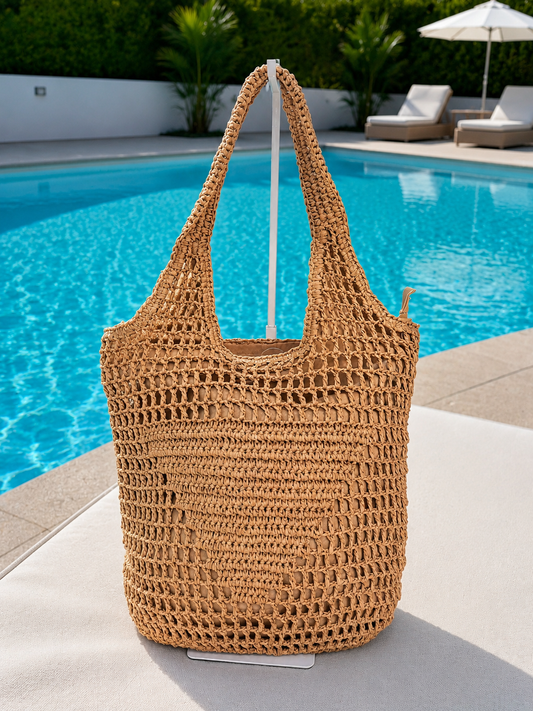Borsa in paglia con triangolo