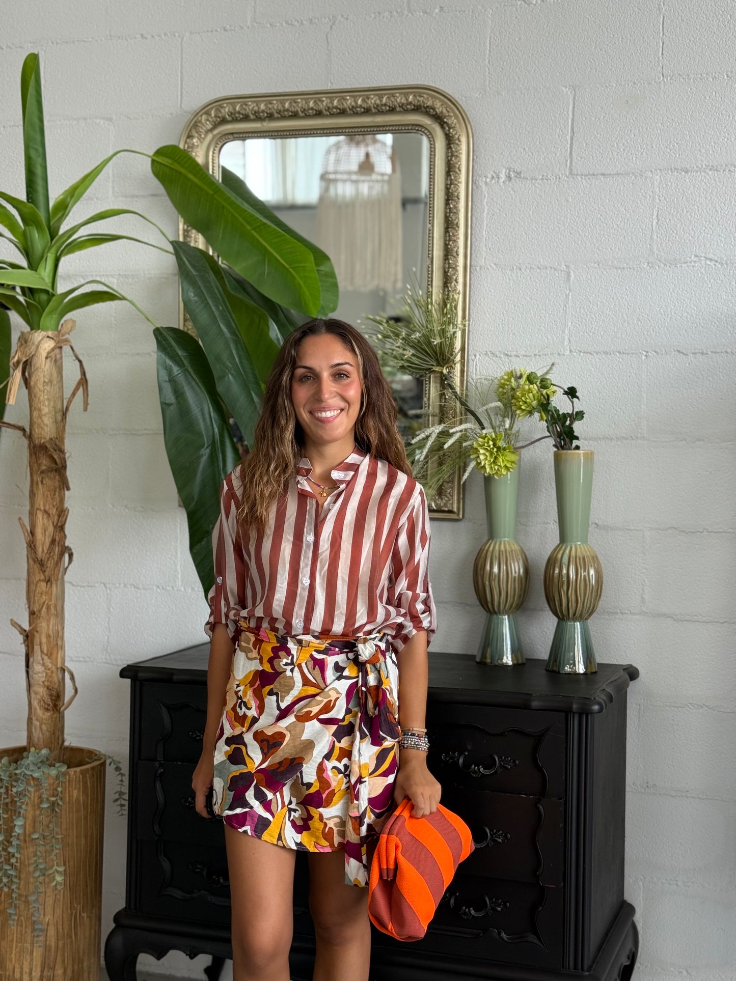 Camicia MUST Terracotta/Bianco