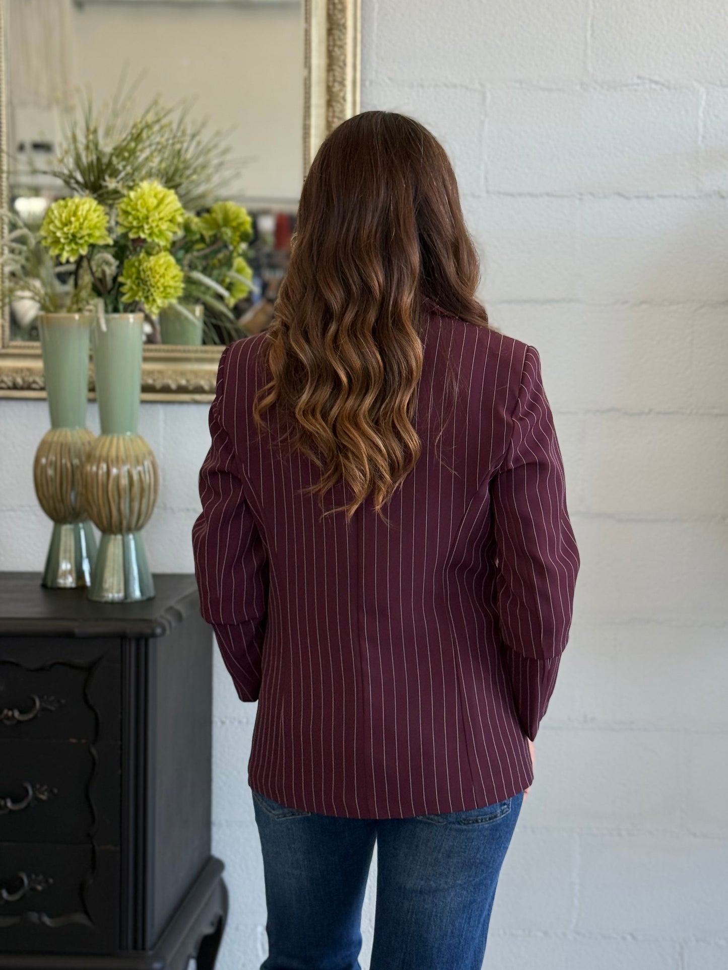 Blazer Premium Gessato Bordeaux