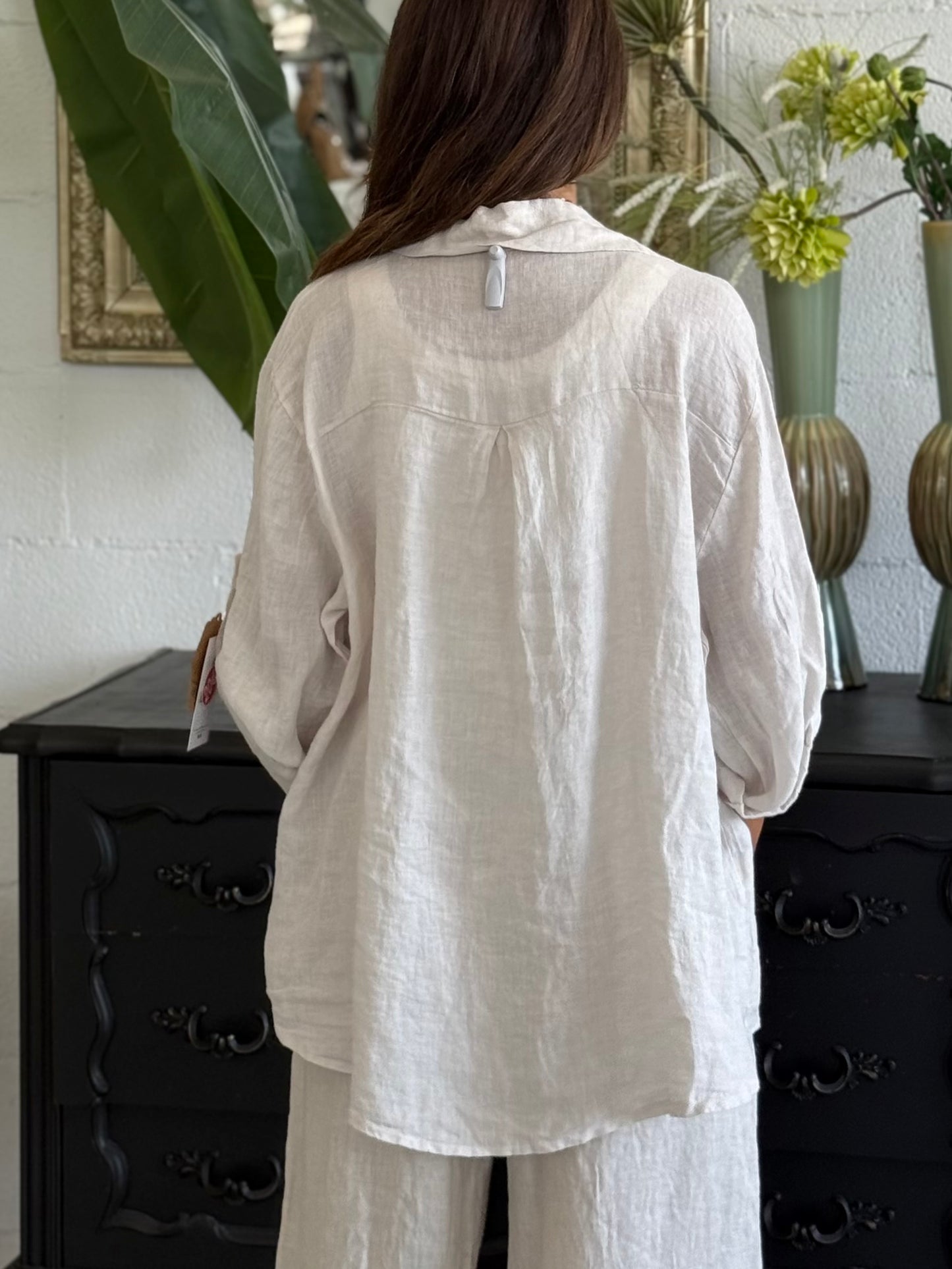 Camicia in Lino Beige