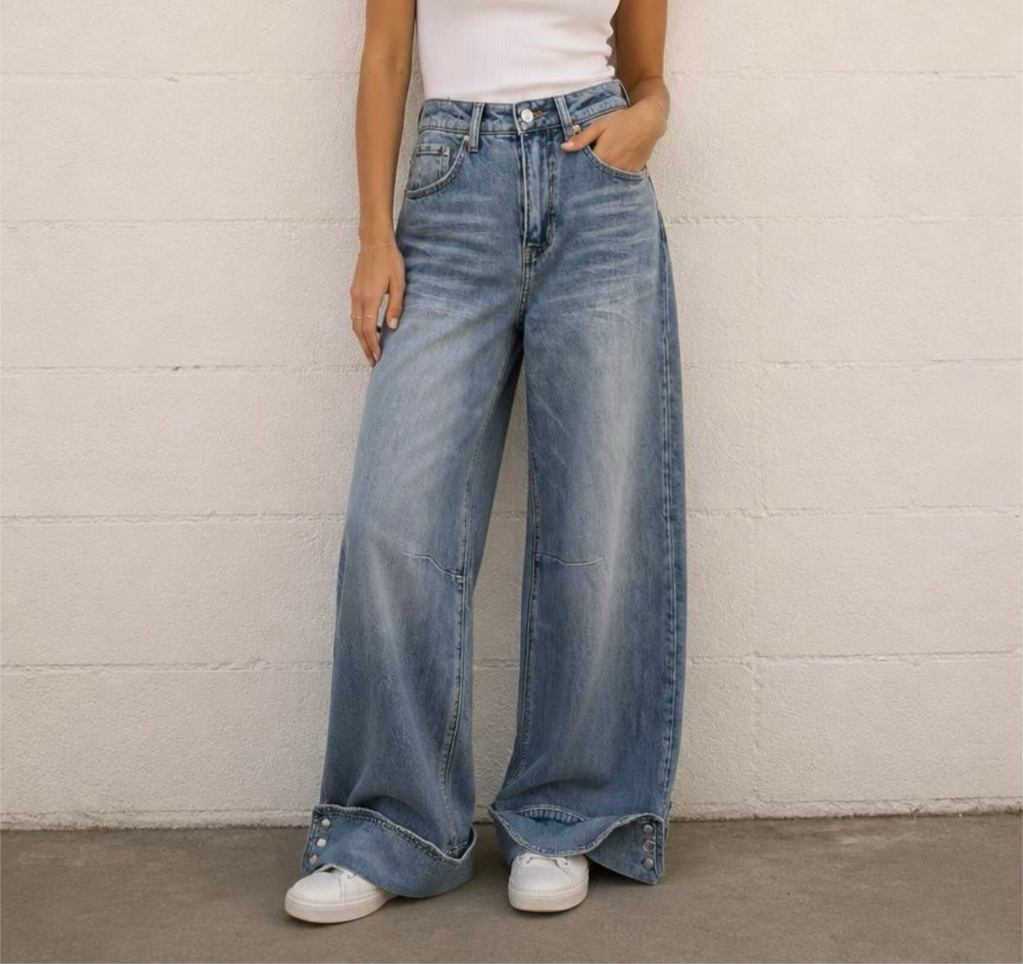 Jeans con risvolto