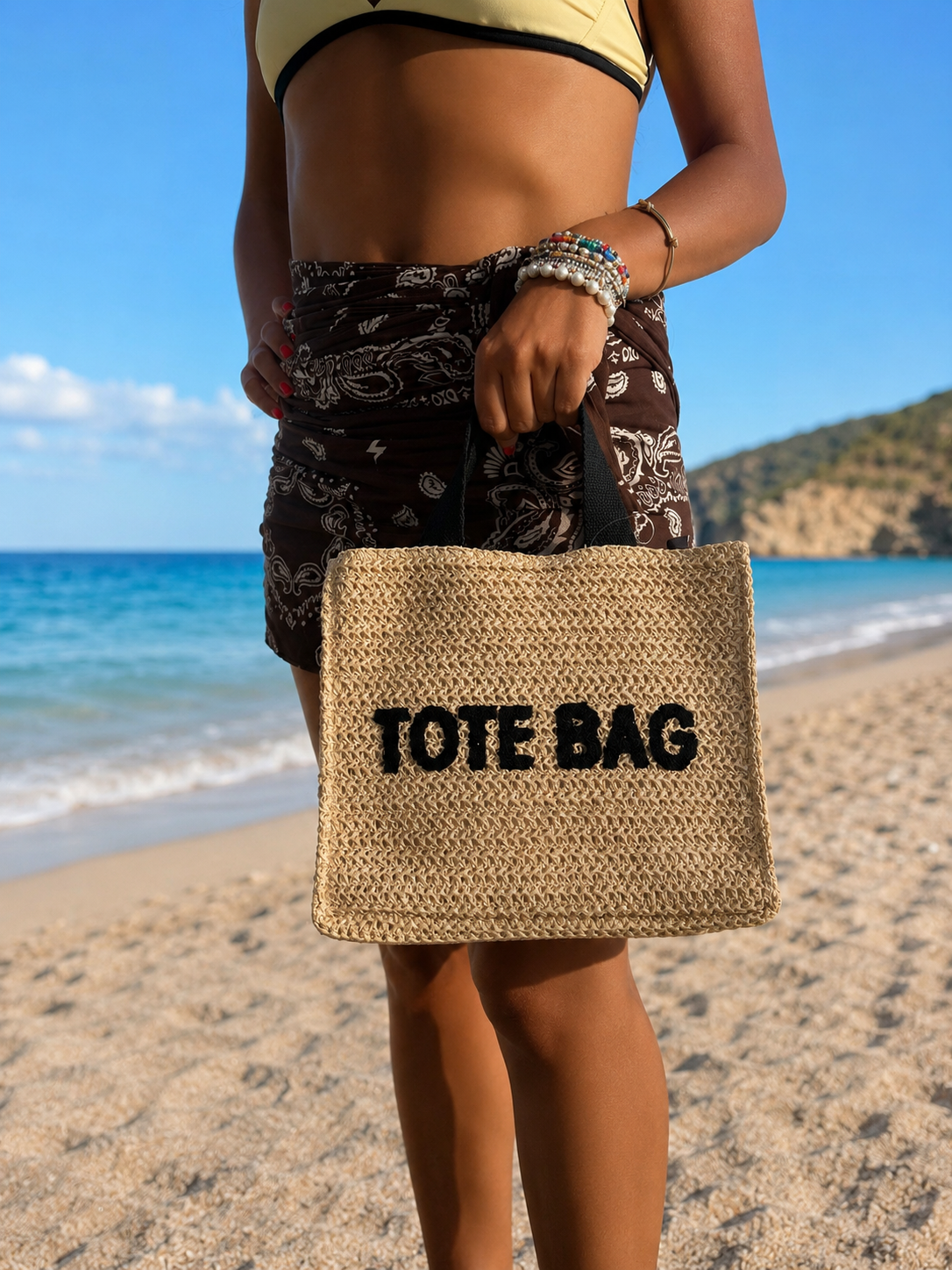 Borsa Tote in paglia piccola